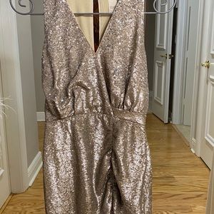 JSD JETSET DIARIES Gold Sequined Cocktail Dress
